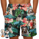 Summer, Custom Photo, Funny, Gift For Men, Gift For Yourself - Custom Photo People And Pet Faces Couple Dog Cat - Personalized Unisex Beach Shorts