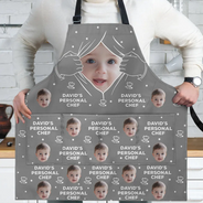 Gift For Husband,Gift For Boyfriend,Gift For Yourself,Gift For Men,Gift For Father,Cooking,Happy,Non-Eng,Photo,Romantic - Custom Photo Personal Chef Husband - Personalized Apron