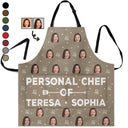 Gift For Husband,Gift For Boyfriend,Gift For Yourself,Gift For Men,Gift For Father,Cooking,Happy,Non-Eng,Photo,Playful - Custom Photo Personal Chef Of Wife And Kids - Personalized Apron