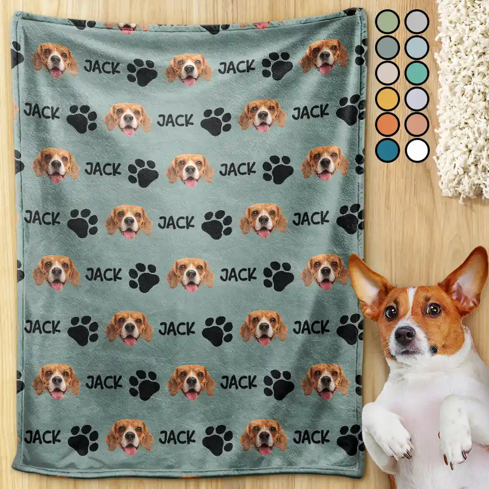 Custom Photo Pet Dog Cat Face - Personalized Pet Blanket