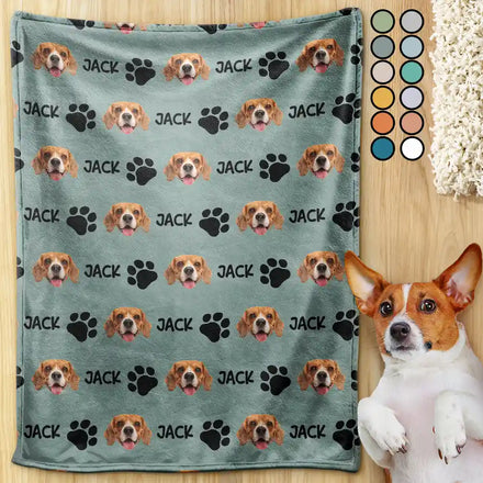 Custom Photo Pet Dog Cat Face - Personalized Pet Blanket