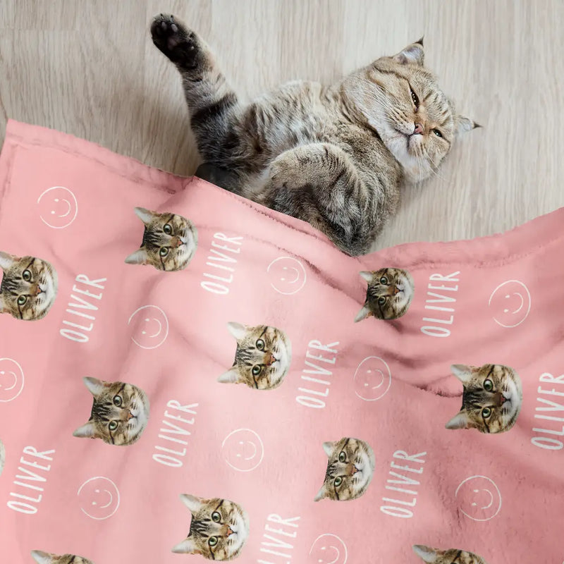 Custom Photo,Pet Lovers - Custom Photo Pet Face Frontside - Personalized Pet Blanket