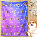 Custom Photo, Pet Lovers, Happy - Custom Photo Pet Face Sidelong - Personalized Pet Blanket