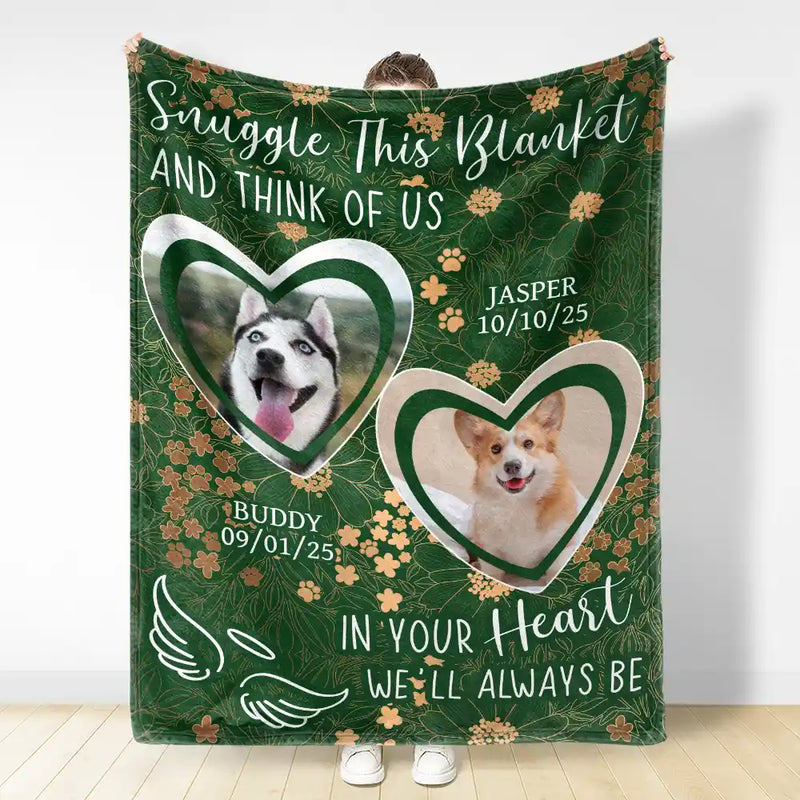 Custom Photo,Pet Lovers,Love - Custom Photo Pet Memorial In Your Heart I Will Always Be - Personalized Fleece Blanket, Sherpa Blanket