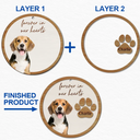 Christmas,Custom Photo,Pet Lovers,Memorial,Sad - Custom Photo Pet Memorial Pet Loss Forever In Our Hearts - Personalized 2-Layered Wooden Ornament