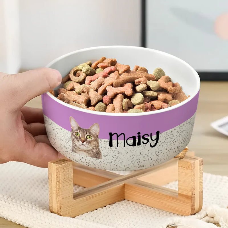 Custom Photo Pet With Name - Personalized Pet Bowl