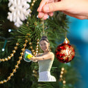 Gift For Yourself, Gift For Women, Gift For Men, Happy, Christmas, Custom Photo, Photo Hobby Ornament  - Custom Photo Pickleball Christmas Decorations - Personalized Acrylic Photo Ornament