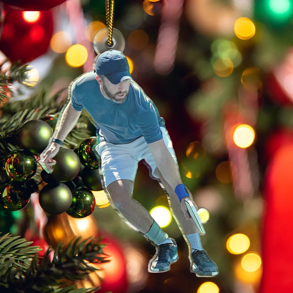 Gift For Yourself, Gift For Women, Gift For Men, Happy, Christmas, Custom Photo, Photo Hobby Ornament  - Custom Photo Pickleball Christmas Decorations - Personalized Acrylic Photo Ornament