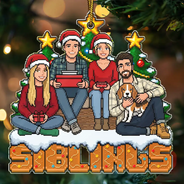 Art Design,Sentimental,Christmas,Gift For Sibling,Photo - Pixel Art - Custom Photo Pixel Art Christmas Pixel Siblings Brothers Sisters - Personalized Custom Shaped Acrylic Ornament