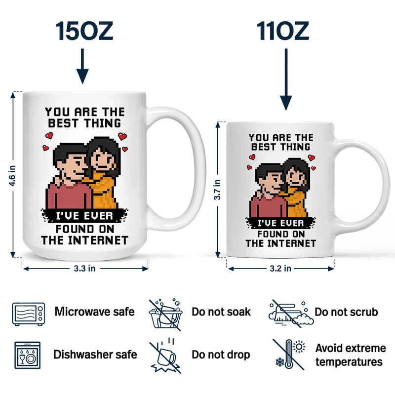 Gift For Couples,Gift For Husband,Gift For Wife,Gift For Boyfriend,Gift For Girlfriend,Dog Couple,Cat Couple,Pet Couple,Love,LGBT - Custom Photo Pixel Art Effect Found On The Internet - Personalized Mug