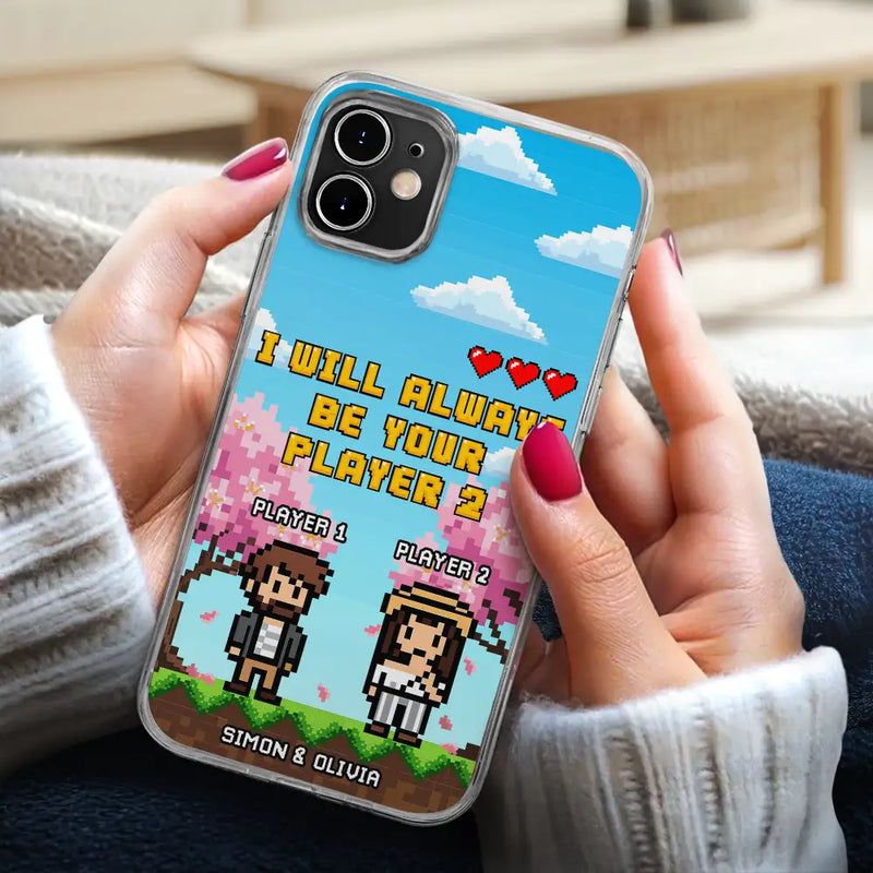 Gift For Couples,Gift For Husband,Gift For Wife,Gift For Boyfriend,Gift For Girlfriend,LGBT,Gaming,Happy - Custom Photo Pixel Art Standee 2 Player Mode - Personalized Clear Phone Case