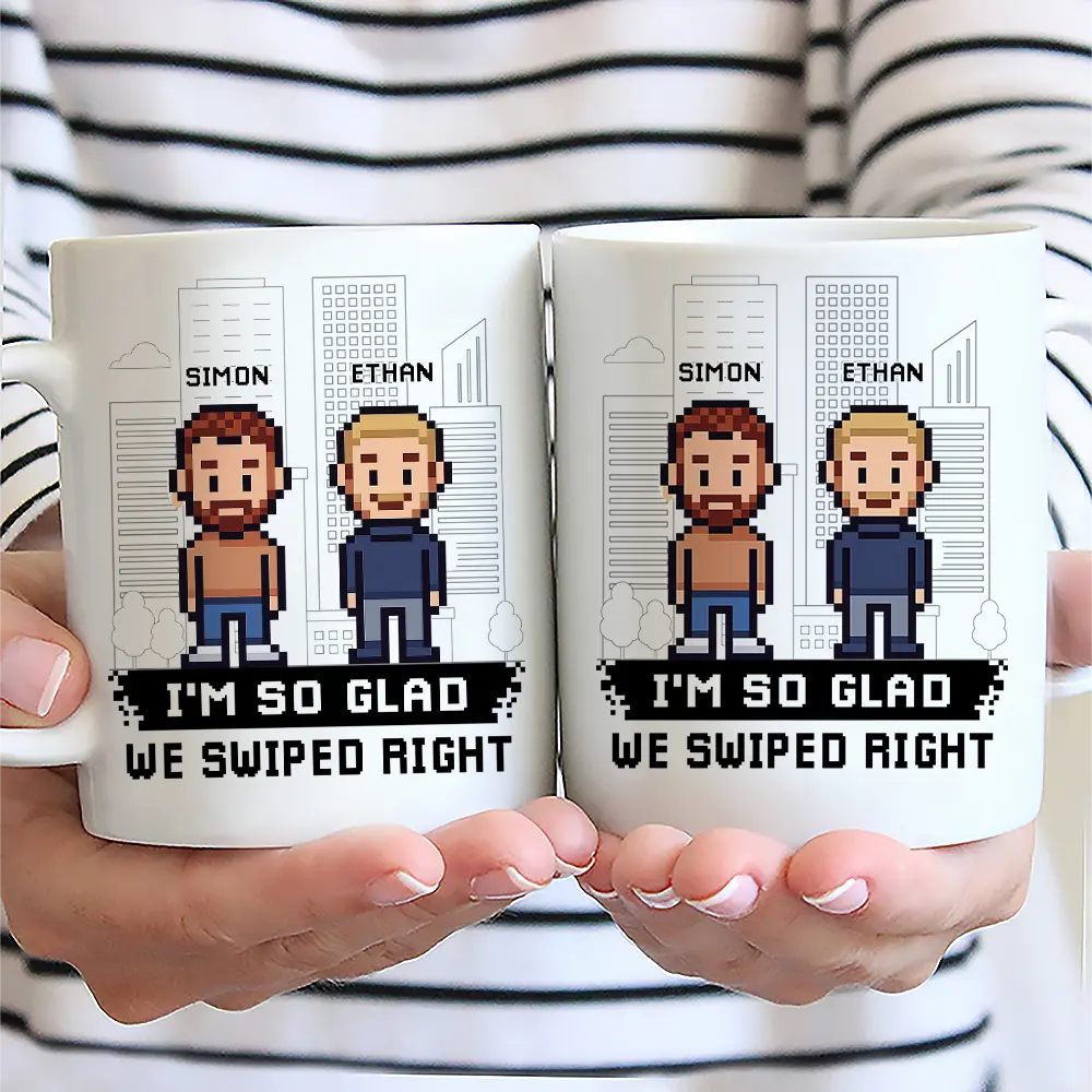 Gift For Couples,Gift For Husband,Gift For Wife,Gift For Boyfriend,Gift For Girlfriend,Love,LGBT - Custom Photo Pixel Art Standee Started With A Message - Personalized Mug