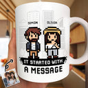 Gift For Couples,Gift For Husband,Gift For Wife,Gift For Boyfriend,Gift For Girlfriend,Love,LGBT - Custom Photo Pixel Art Standee Started With A Message - Personalized Mug