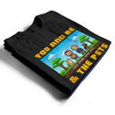 Gift For Couples,Gift For Husband,Gift For Wife,Gift For Boyfriend,Gift For Girlfriend,Pet Lovers,Pet Couple,Dog Lovers,Dog Couple,Cat Lovers,Cat Couple,Love - Custom Photo Pixel Art Standee You Me And The Dog Cat - Personalized T Shirt