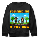 Gift For Couples,Gift For Husband,Gift For Wife,Gift For Boyfriend,Gift For Girlfriend,Pet Lovers,Pet Couple,Dog Lovers,Dog Couple,Cat Lovers,Cat Couple,Love - Custom Photo Pixel Art Standee You Me And The Dog Cat - Personalized T Shirt