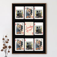 Custom Photo,Gift For Couples,Gift For Husband,Gift For Wife,Gift For Boyfriend,Gift For Girlfriend,Happy - Custom Photo Playing Card Couple Lucky In Love - Personalised Poster