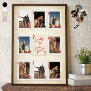 Custom Photo,Gift For Couples,Gift For Husband,Gift For Wife,Gift For Boyfriend,Gift For Girlfriend,Happy - Custom Photo Playing Card Couple Lucky In Love - Personalised Poster