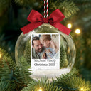 Christmas,Custom Photo,Family,Happy - Custom Photo Polaroid Family Photo With Personal Message - Personalized 3D Acrylic Ball Ornament