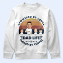 Gift For Father, Gift For Yourself, Love, Happy - Custom Photo Powered By Love, Fueled By Coffee Dad Life - Personalized T Shirt