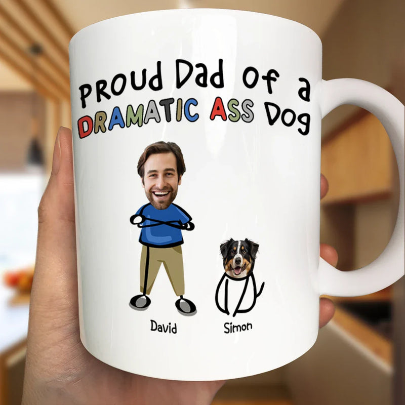 Gift For Yourself,Gift For Men,Pet Lovers,Pet Dad,Dog Lovers,Dog Dad,Cat Lovers,Cat Dad - Custom Photo Proud Dog Dad - Personalized Mug