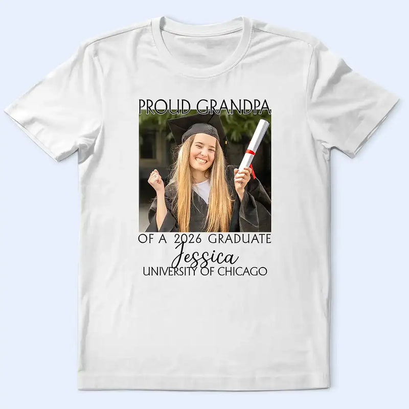 Parents, Gift For Grandparents, Gift For Mother, Gift For Father, Graduation, Custom Photo, Happy - Custom Photo Proud Family Of A 2026 Graduation - Personalized T Shirt
