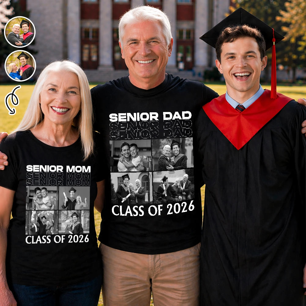 Custom Photo - Custom Photo Proud Senior Mom Dad - Personalized T Shirt