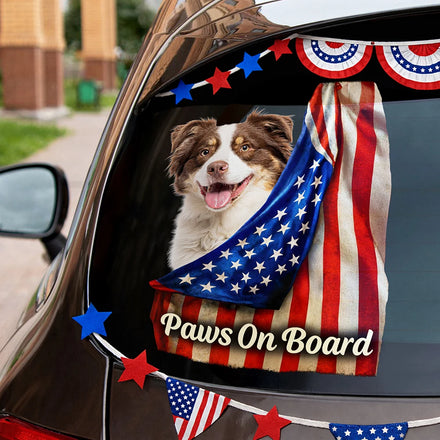 Custom Photo Realistic Flag Baby And Paws On Board - Personalized Decor Decal