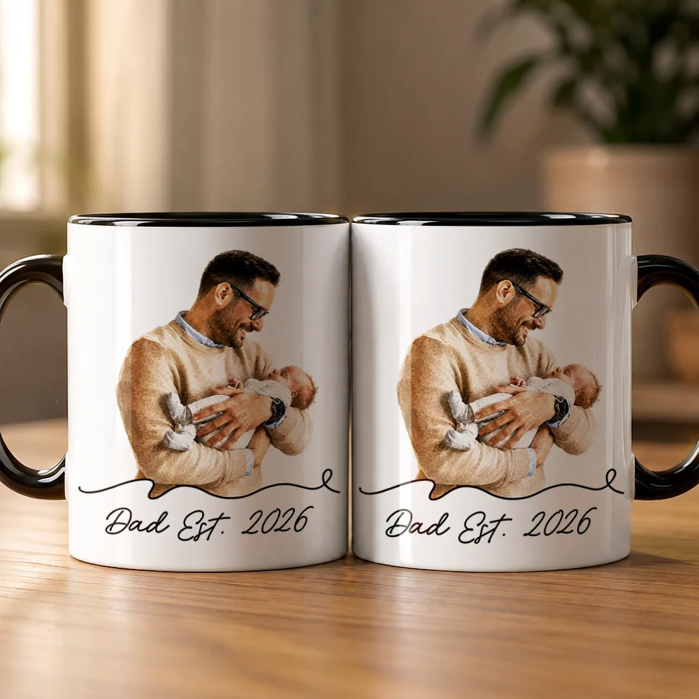 Gift For Husband,Gift For Yourself,Gift For Men,Gift For Father,Gift For Grandpa,Top Market,Non-Eng,Photo - Watercolor (remove BG),Cozy - Custom Photo Realistic Watercolor Art Best Dad Ever Grandpa Papa - Personalized Mug