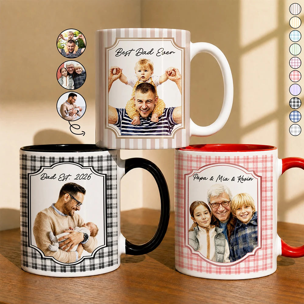 Gift For Husband,Gift For Yourself,Gift For Men,Gift For Father,Gift For Grandpa,Top Market,Non-Eng,Photo - Watercolor (remove BG),Cozy - Custom Photo Realistic Watercolor Art Best Dad Ever No 1 Grandpa - Personalized Mug