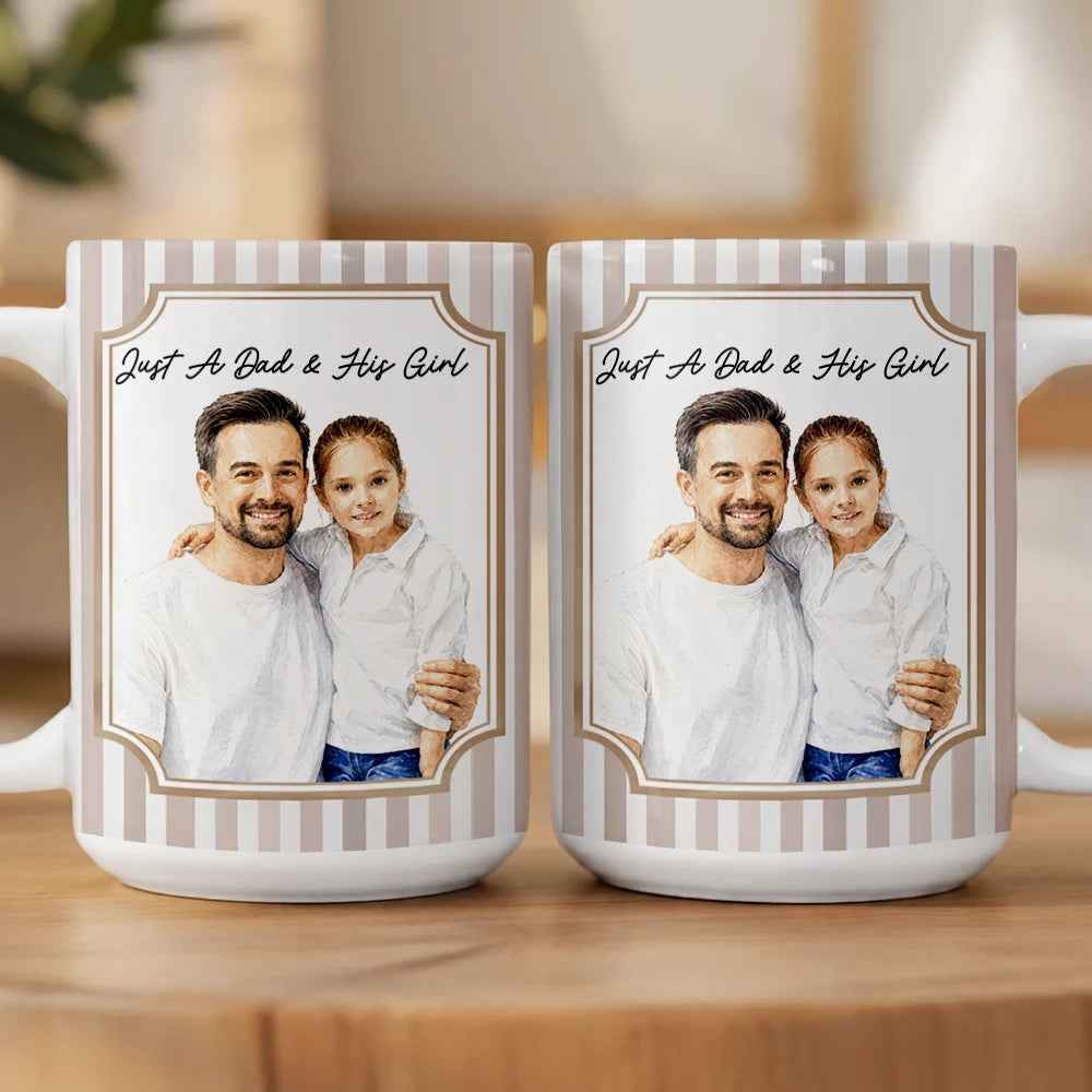 Gift For Husband,Gift For Yourself,Gift For Men,Gift For Father,Gift For Grandpa,Top Market,Non-Eng,Photo - Watercolor (remove BG),Cozy - Custom Photo Realistic Watercolor Art Best Dad Ever No 1 Grandpa - Personalized Mug