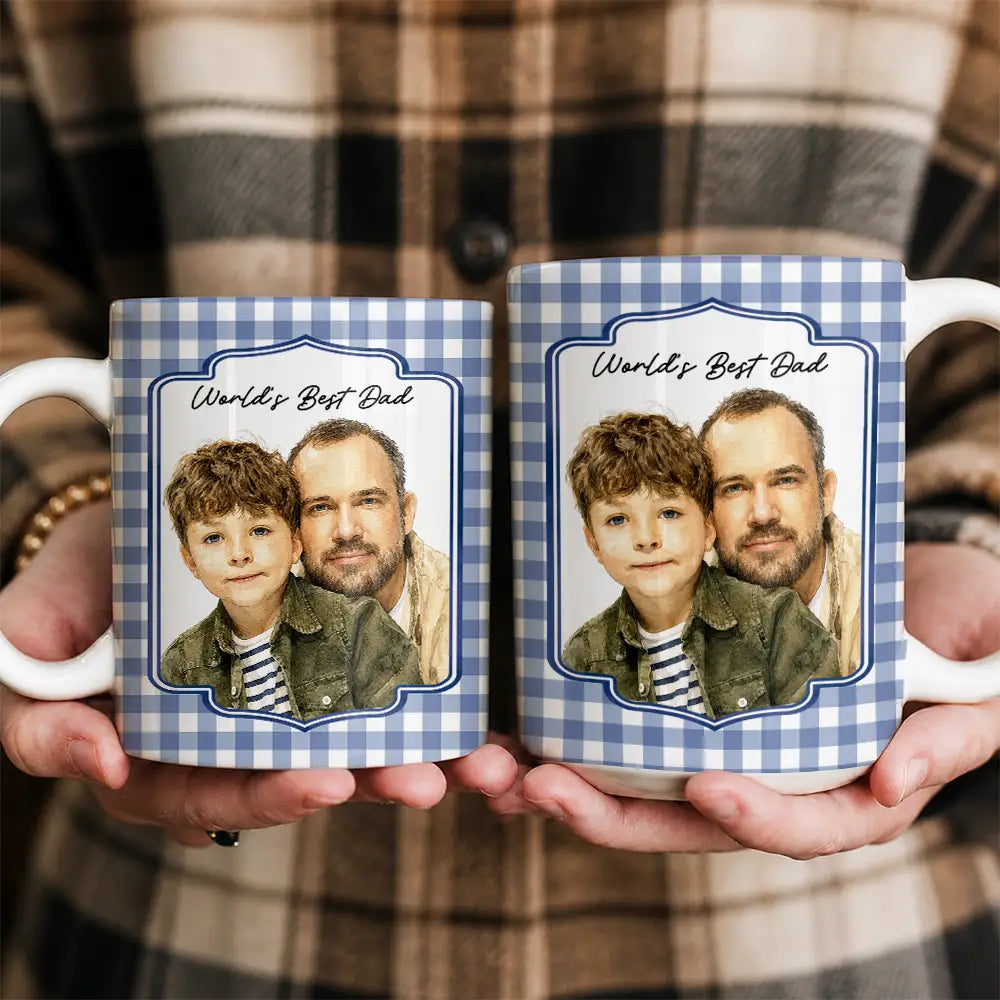 Gift For Husband,Gift For Yourself,Gift For Men,Gift For Father,Gift For Grandpa,Top Market,Non-Eng,Photo - Watercolor (remove BG),Cozy - Custom Photo Realistic Watercolor Art Best Dad Ever No 1 Grandpa - Personalized Mug