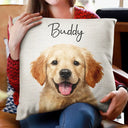 Happy, Dog Lovers, Pet Lovers, Cat Lovers - Custom Photo Realistic Watercolor Art Cat Dog Pet - Personalized Pillow
