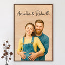 Gift For Couples,Gift For Wife,Gift For Husband,Gift For Boyfriend,Gift For Girlfriend,Love - Custom Photo Realistic Watercolor Art Couple Family - Personalized Poster