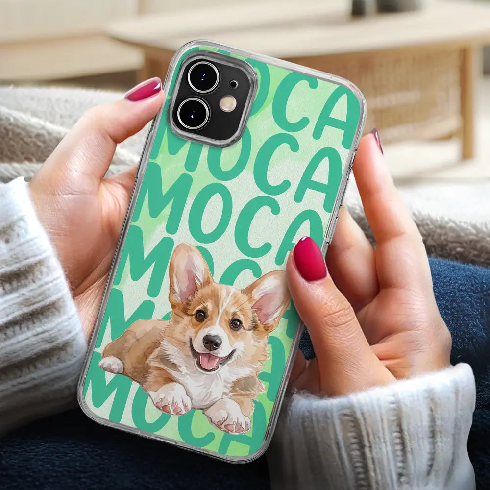 Custom Photo, Art Design, Pet Lovers, Adorable, Photo - Watercolor - Remove BG - Custom Photo Realistic Watercolor Art Cute Dog Cat Portrait - Personalized Clear Phone Case