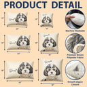 Top Market,Adorable,Art Design,Pet Lovers,Photo - Watercolor - Remove BG - Custom Photo Realistic Watercolor Art Dog Cute Portrait Striped Pattern - Personalized Pillow