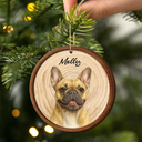 Pet Lovers,Dog Lovers,Cat Lovers,Love,Christmas - Custom Photo Realistic Watercolor Art Dog Cat Pet - Personalized 2-Layered Wooden Ornament