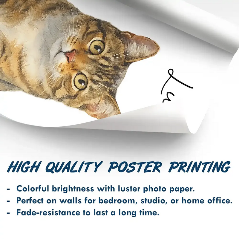 Pet Lovers, Dog Lovers, Cat Lovers, Love - Custom Photo Realistic Watercolor Art Dog Cat Pet - Personalized Poster