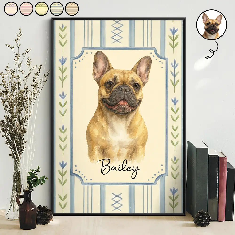 Custom Photo Realistic Watercolor Art Dog Cat Pet Portrait - Personalized Poster