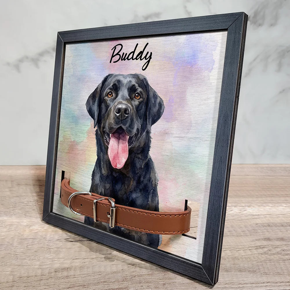 Top Market,Art Design,Sentimental,Pet Lovers,Memorial,Photo - Watercolor - Remove BG - Custom Photo Realistic Watercolor Art Dog Cat Portrait Memorial - Personalized Pet Loss Sign, Collar Frame