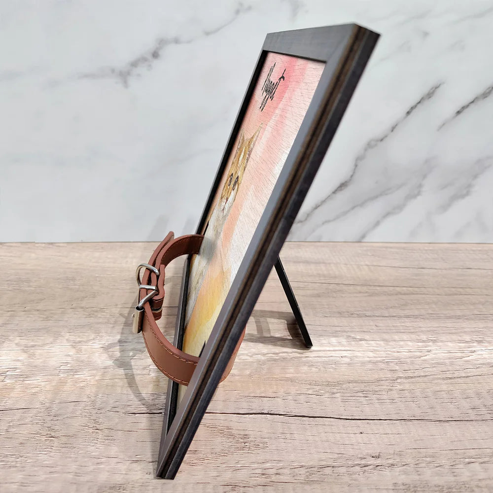 Top Market,Art Design,Sentimental,Pet Lovers,Memorial,Photo - Watercolor - Remove BG - Custom Photo Realistic Watercolor Art Dog Cat Portrait Memorial - Personalized Pet Loss Sign, Collar Frame