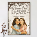 Gift For Couples, Old Couples, Gift For Husband, Gift For Wife, Gift For Boyfriend, Gift For Girlfriend, LGBT, Love - Custom Photo Realistic Watercolor Art Favorite Place In All The World - Personalized Poster