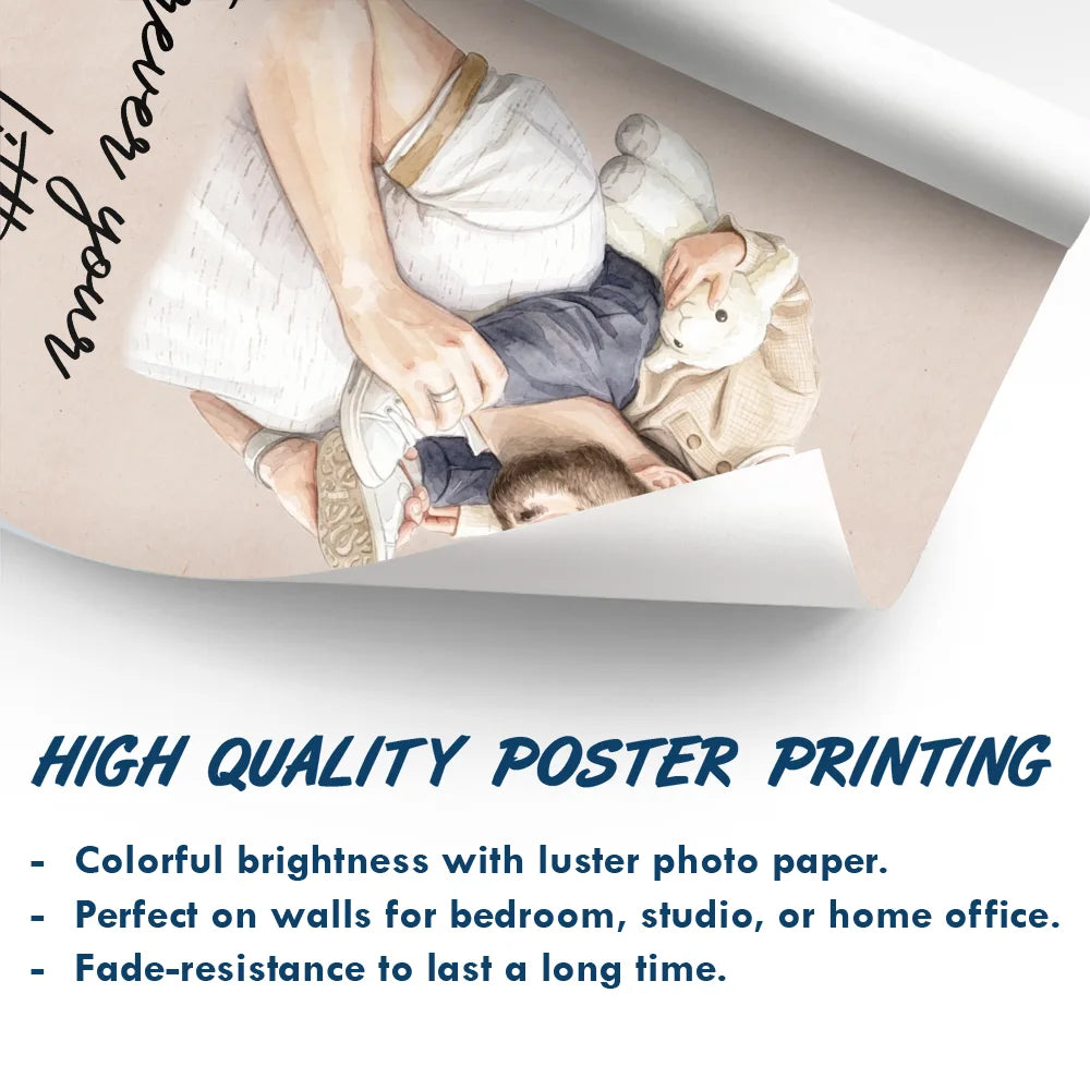 Gift For Father,New Dad,Gift For Grandpa,Non-Eng,Photo - Watercolor (remove BG),Adorable - Custom Photo Realistic Watercolor Art Forever Your Little Girl - Personalized Poster