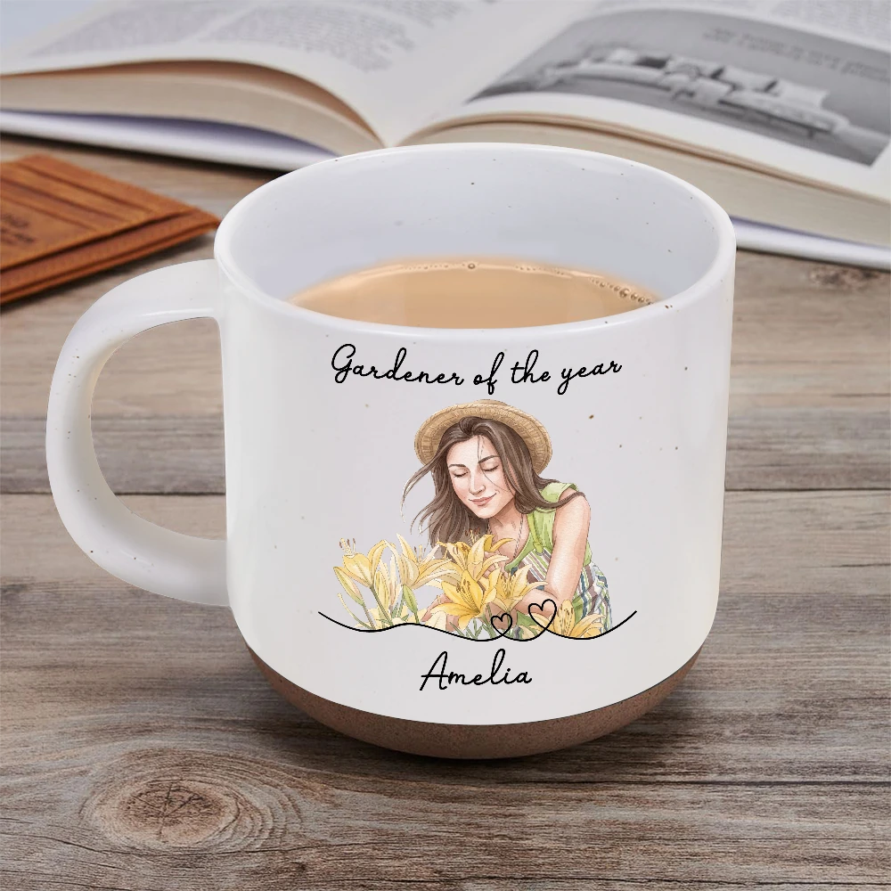 Top Market,Art Design,Gardening,Gift For Grandma,Photo - Watercolor - Remove BG,Happy - Custom Photo Realistic Watercolor Art Gardener Of The Year - Personalized Pottery Mug