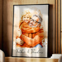 Gift For Husband,Gift For Men,Gift For Father,Gift For Grandpa,Non-Eng,Photo - Watercolor (remove BG),Cozy - Custom Photo Realistic Watercolor Art I Love You Dad Grandpa - Personalized Poster