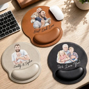 Gift For Father,Custom Photo,Art Design,Sentimental,Photo - Watercolor - Remove BG - Custom Photo Realistic Watercolor Art I Love You Daddy Papa - Personalized Leather Mouse Pad