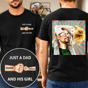 Gift For Father,Dad - Daughter (Young),Gift For Daughter,Gift For Children,Custom Photo,Art Design,Proud,Photo - Watercolor - Remove BG,Icon - Custom Photo Realistic Watercolor Art Just A Dad And His Girl - Personalized T Shirt