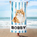 Custom Photo, Art Design, Summer, Pet Mom, Pet Lovers, Gift For Mother, Playful, Photo - Watercolor - Remove BG - Custom Photo Realistic Watercolor Art Pet Portrait Pet Mom - Personalized Beach Towel