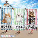 Custom Photo, Art Design, Summer, Pet Mom, Pet Lovers, Gift For Mother, Playful, Photo - Watercolor - Remove BG - Custom Photo Realistic Watercolor Art Pet Portrait Pet Mom - Personalized Beach Towel