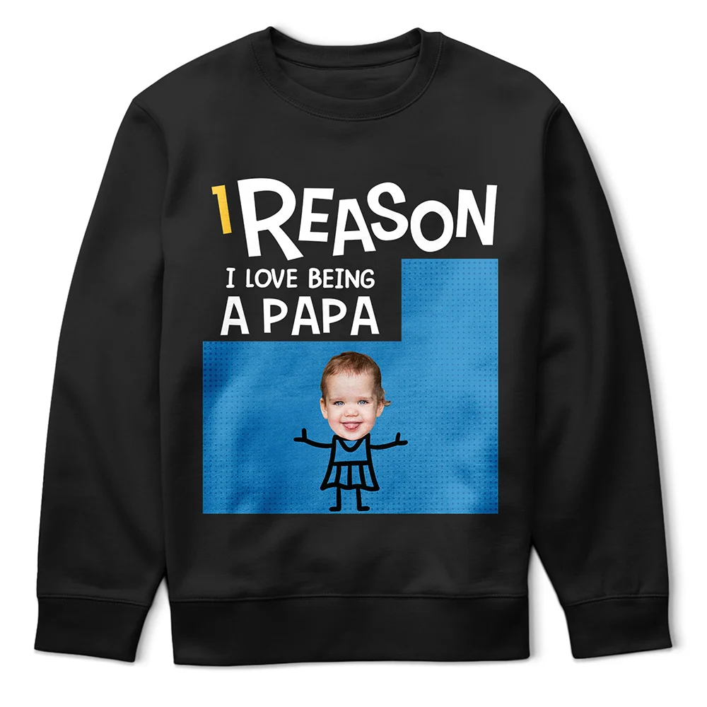Gift For Yourself,Gift For Men,Gift For Grandpa,Gift For Father - Custom Photo Reasons I Love Being Dad Grandpa - Personalized T Shirt