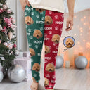 Funny,Pet Lovers,Custom Photo - Custom Photo Red Green Pet Face - Personalized Pajama Pants